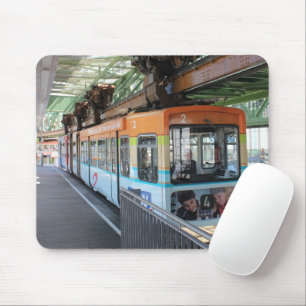 Orange Blue Wuppertal Floating Train Mousepad