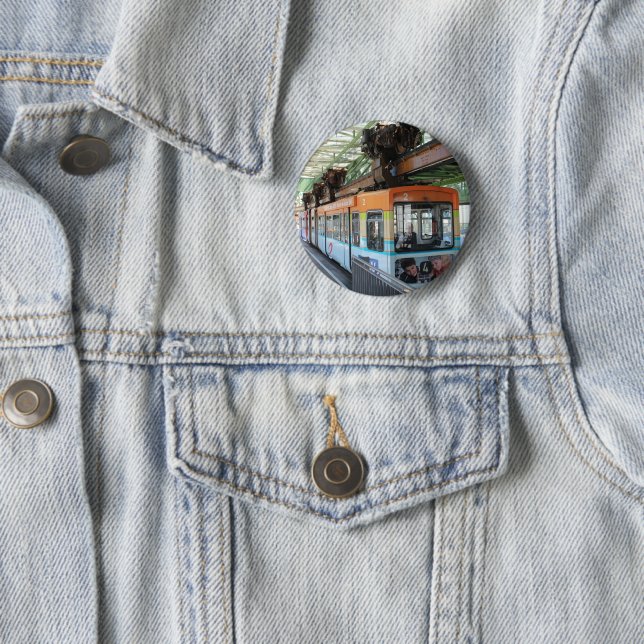 Orange Blue Wuppertal Schwebebahn Button (Beispiel)