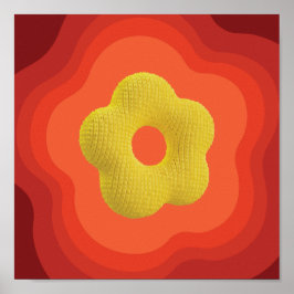 Orange Blume Art Poster - Square Design