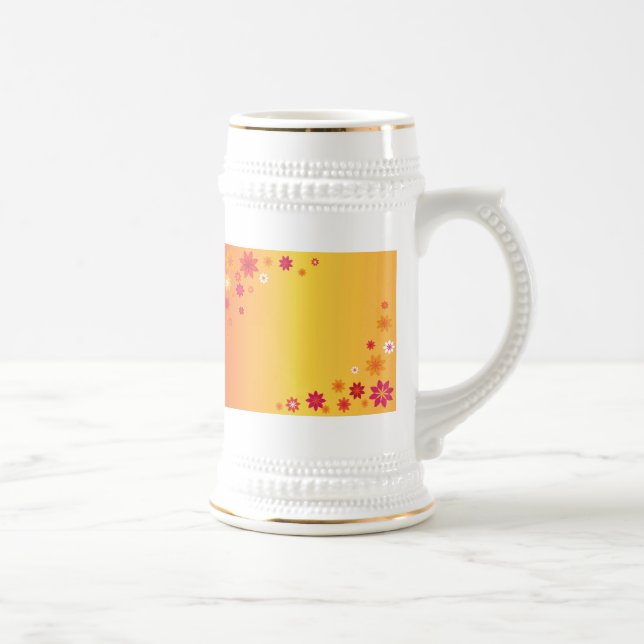 Orange Blume Bierglas (Rechts)
