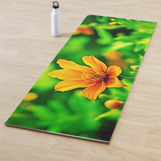 Orange Blume Bokeh Sunny Yogamatte (Beispiel)