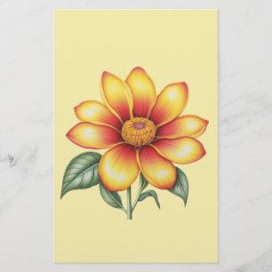 Orange Blume Briefpapier