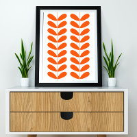 Orange Blume Buds Mid Century Modern Styling