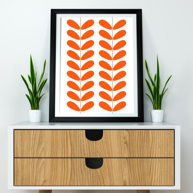 Orange Blume Buds Mid Century Modern Styling Poster (Von Creator hochgeladen)