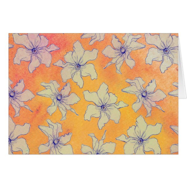 Orange Blume Card (Vorderseite (Horizontal))
