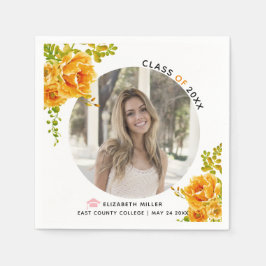 Orange Blume Class of 2022 Abschluss Foto Serviette