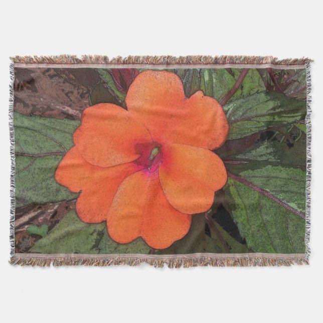 Orange Blume Closeup Decke (Vorderseite)