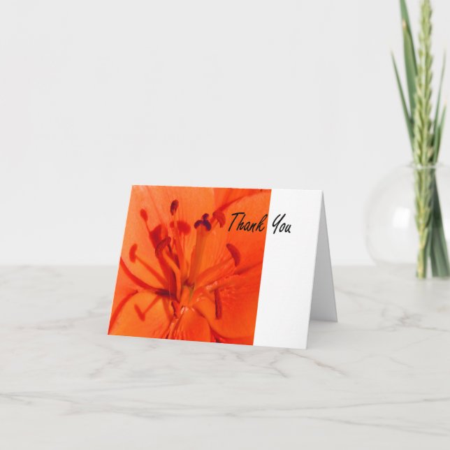Orange Blume Dankeschön Karte (Vorderseite)