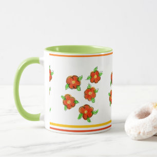 Orange Blume Designer Tasse