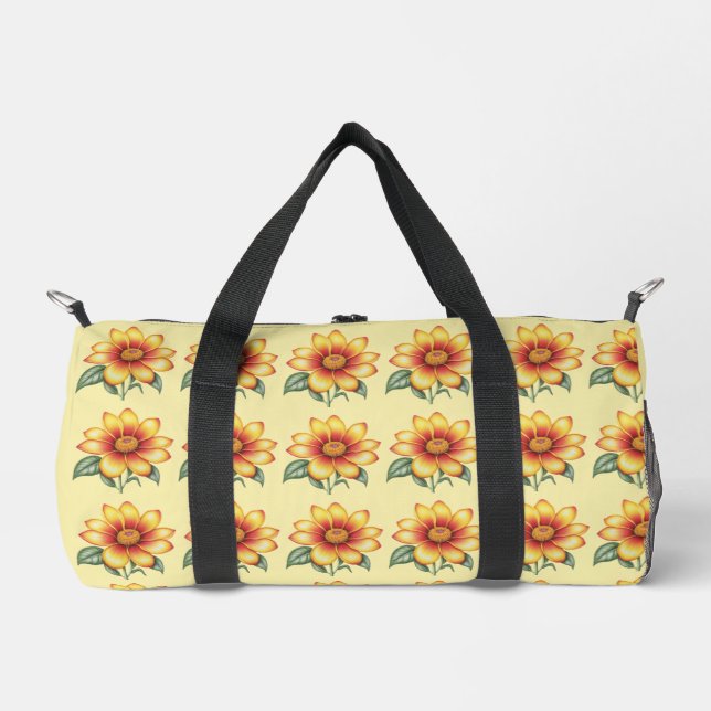 Orange Blume Duffle Bag (Vorderseite)