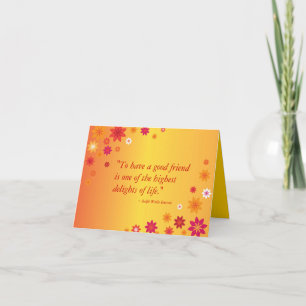 Orange Blume Eine reizende Freundschaftskarte Karte