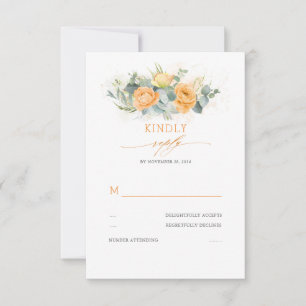 Orange Blume Elegante Wedding UAWG RSVP Karte