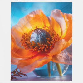 Orange Blume Fleecedecke