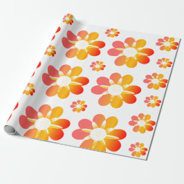 Orange Blume Geschenkpapier