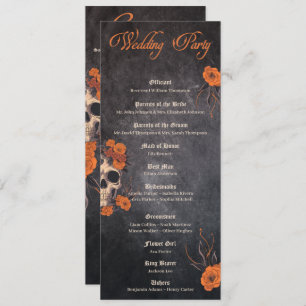 Orange Blume Gothic Minimalist Hochzeitsprogramm Einladung