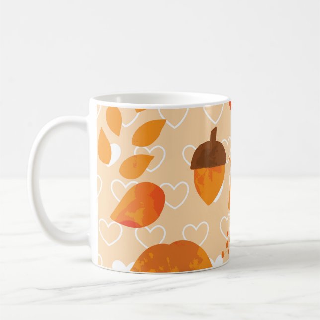 Orange Blume: Handdoodle-Muster. Kaffeetasse (Links)