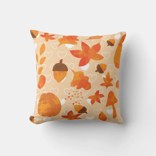 Orange Blume: Handdoodle-Muster. Kissen (Vorderseite)