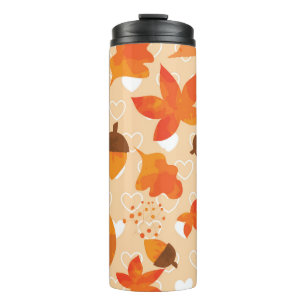 Orange Blume: Handdoodle-Muster. Thermosbecher