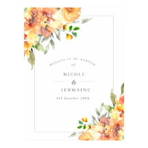 Orange Blume Hochzeit im Herbst Willkommen