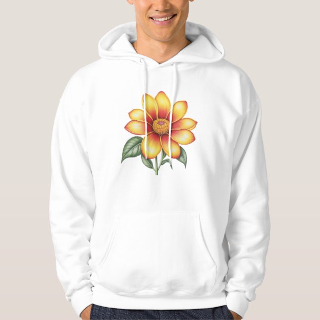 Orange Blume Hoodie (Vorderseite)