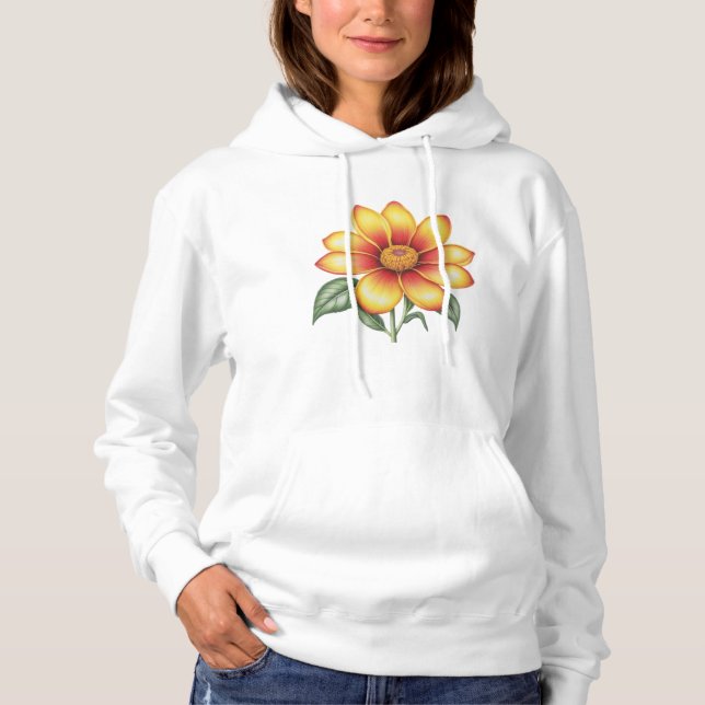Orange Blume Hoodie (Vorderseite)