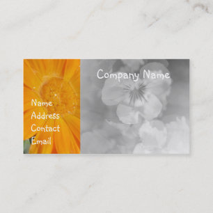 orange Blume im Grau Visitenkarte