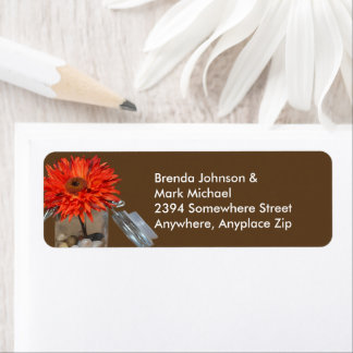 Orange Blume in Mason Jar Adresse