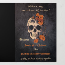 Orange Blume Komplettes Hochzeitsprogramm Dreifach Gefaltete Einladung