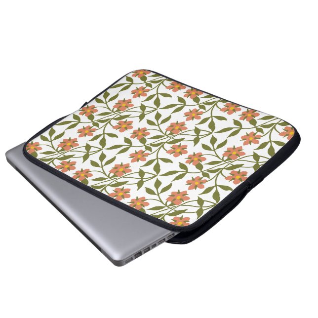 ORANGE-BLUME LAPTOPSCHUTZHÜLLE (Vorne Knopf)