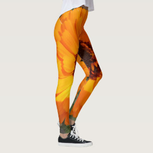 Orange Blume Leggings