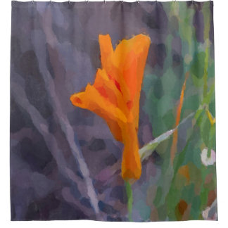 Orange Blume Lila Hintergrund Duschvorhang