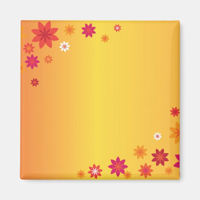 Orange Blume Magnet (Vorne)