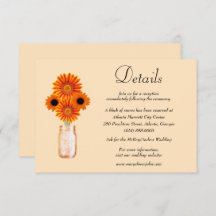 Orange Blume Mason Jar Wedding Details
