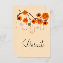 Orange Blume Mason Jars Wedding Details
