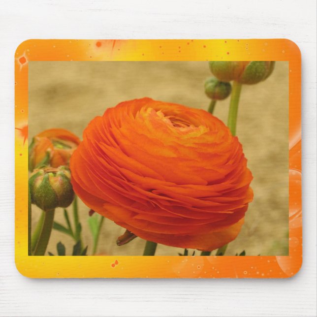 Orange Blume Mouse Pad Mousepad (Vorne)