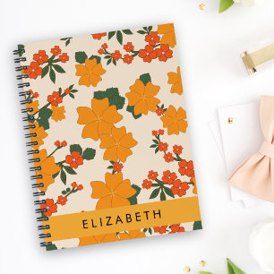 Orange Blume, Muster von Blume, Ihr Name Planer