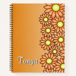 Orange Blume Notebook - Office, School, Artist Notizbuch