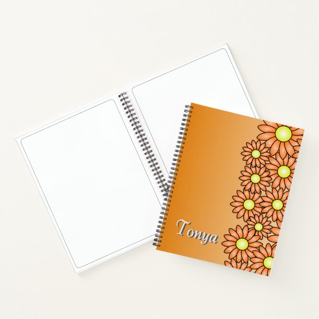 Orange Blume Notebook - Office, School, Artist Notizbuch (Innenseite)