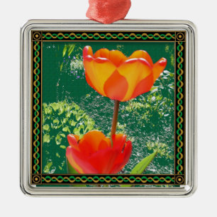 Orange Blume Ornament Aus Metall