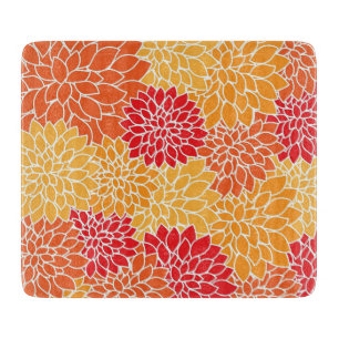 Orange Blume Pattern Schneidebrett