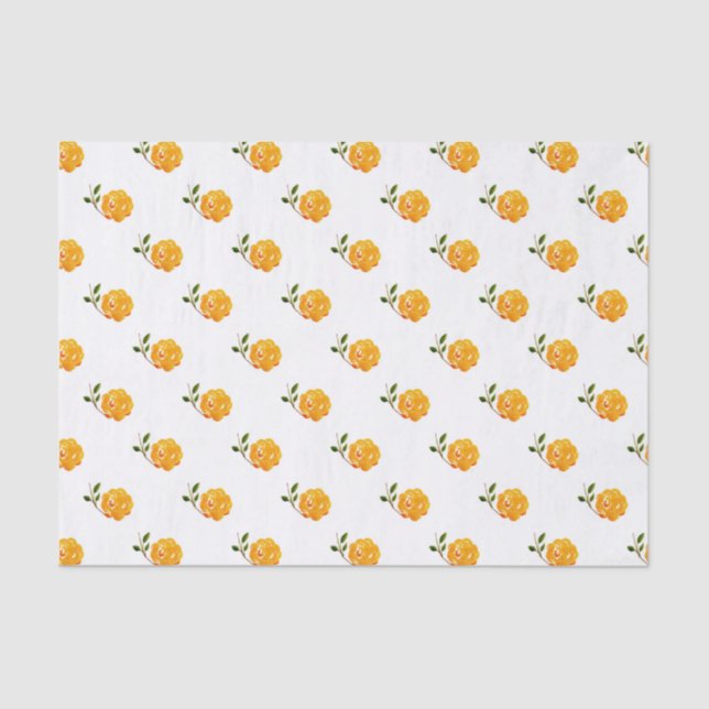 Orange Blume Pattern Seidenpapier (Vorderseite)