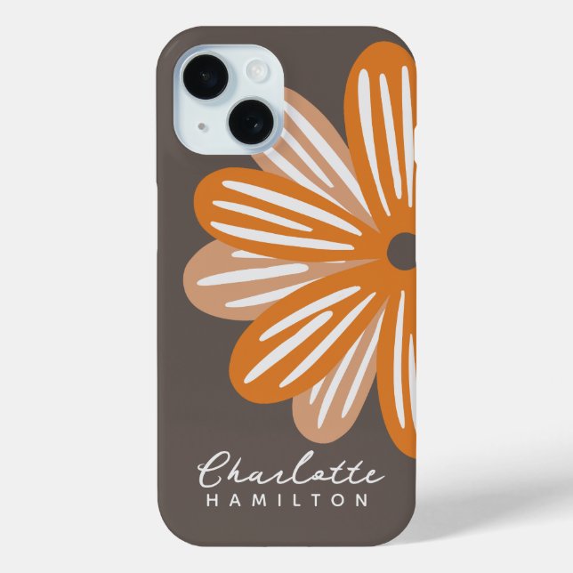 Orange Blume Personalisiert Name Case-Mate iPhone Hülle (Rückseite)
