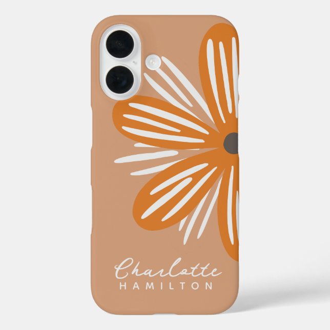 Orange Blume Personalisiert Name Case-Mate iPhone Hülle (Rückseite)
