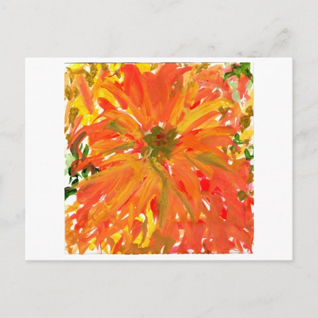 Orange Blume Postkarte (Vorderseite)
