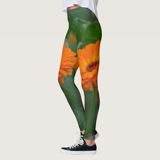 Orange Blume Power Leggings (Links)
