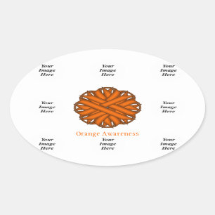 Orange Blume Ribbon Template von Kenneth Yoncich Ovaler Aufkleber