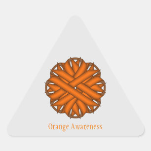 Orange Blume Ribbon von Kenneth Yoncich Dreieckiger Aufkleber
