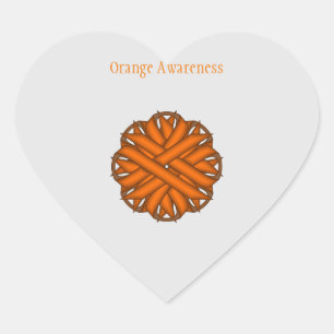 Orange Blume Ribbon von Kenneth Yoncich Herz-Aufkleber