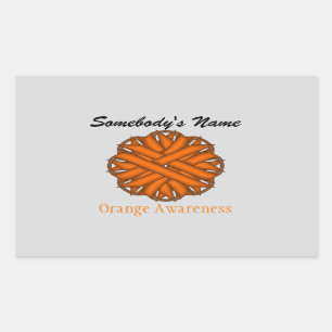 Orange Blume Ribbon von Kenneth Yoncich Rechteckiger Aufkleber