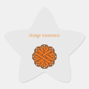 Orange Blume Ribbon von Kenneth Yoncich Stern-Aufkleber
